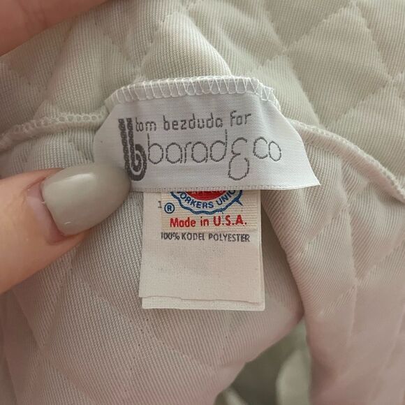 Vintage 70s Quilted Bed Jacket Tie‎ Front Ballerina Jacket Sz S Silver Pink - Picture 4 of 4